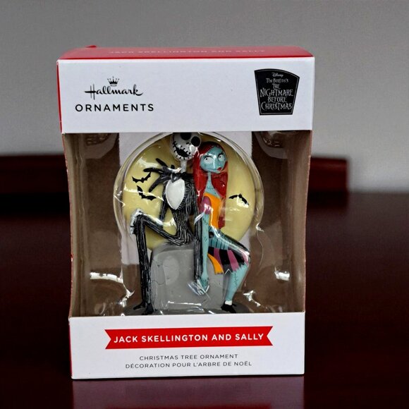 Hallmark Jack Skellington and Sally Nightmare Before Christmas Tree Ornament NEW - Picture 1 of 6